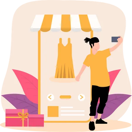 Shopping Online  Illustration