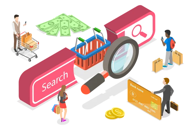 Shopping Online  Illustration