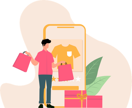 Shopping Online  Illustration