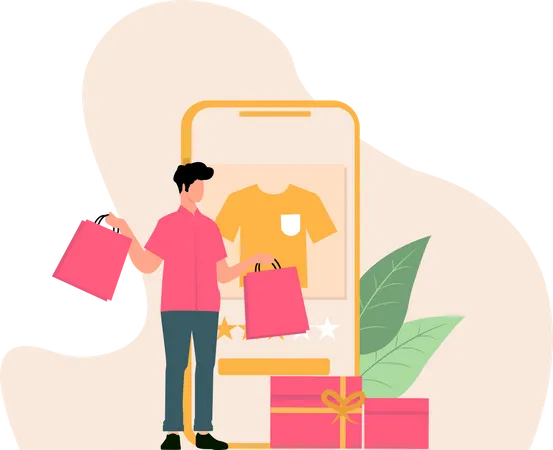 Shopping Online  Illustration