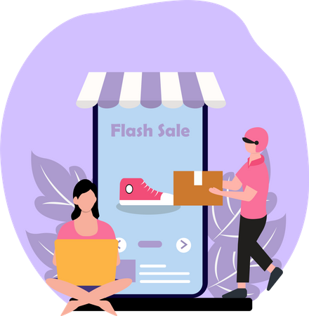 Shopping Online  Illustration