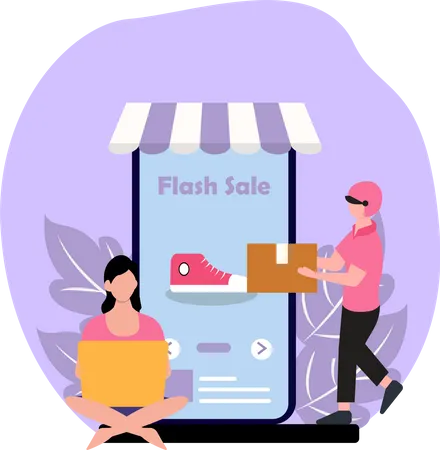 Shopping Online  Illustration