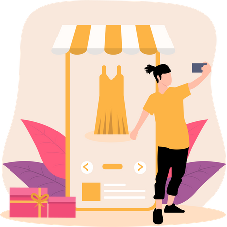 Shopping Online  Illustration