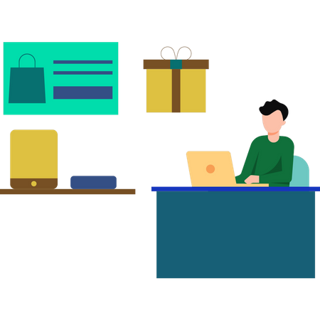 Shopping Online  Illustration