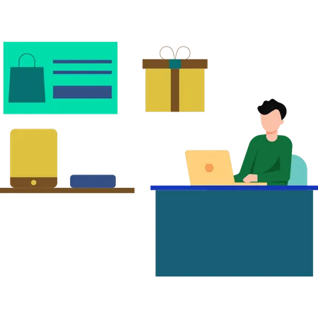 Shopping Online  Illustration