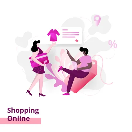 Shopping Online  Illustration