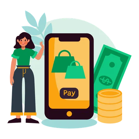 Shopping online payment concept  Illustration