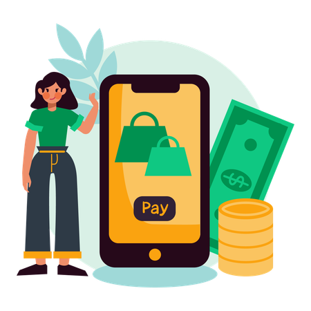 Shopping online payment concept  Illustration