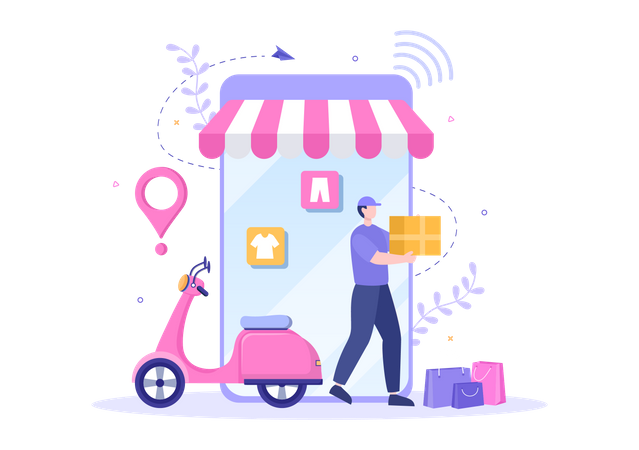 Shopping Order Delivery  Illustration