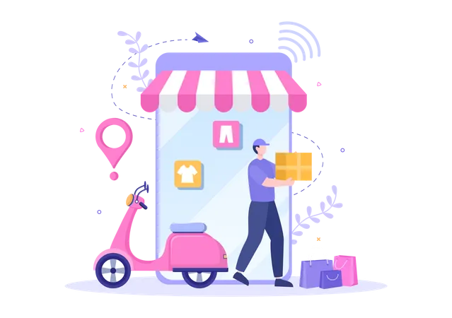 Shopping Order Delivery  Illustration