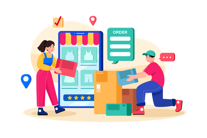 Shopping Order Delivery  Illustration