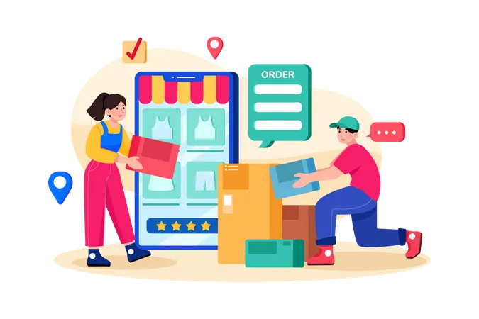 Shopping Order Delivery  Illustration