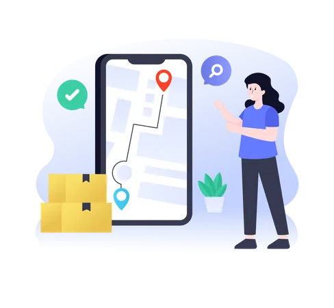 Shopping Order Delivery Tracking Illustration