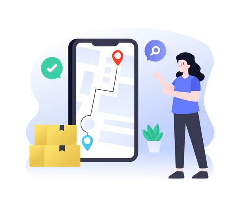 Shopping Order Delivery Tracking  Illustration