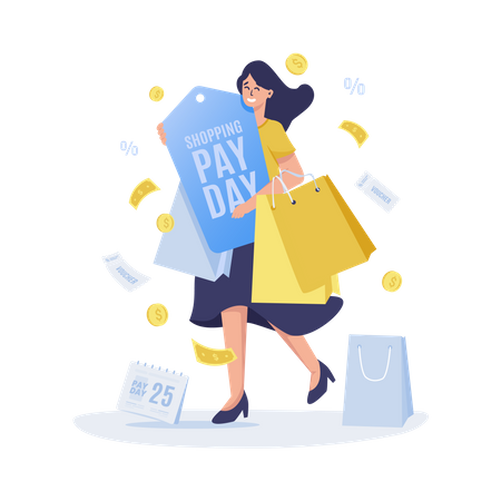 Shopping payday  Illustration