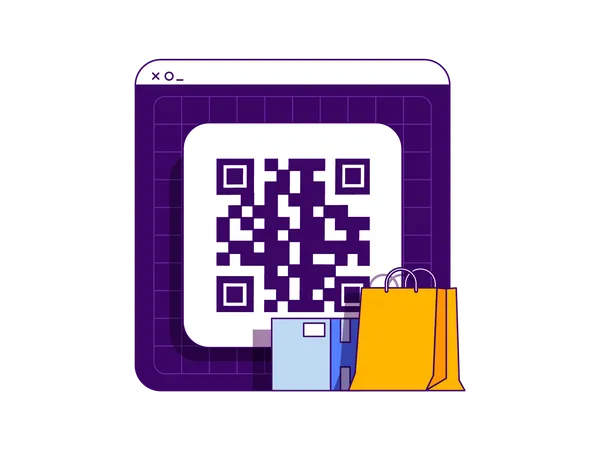 Shopping payment code  Illustration