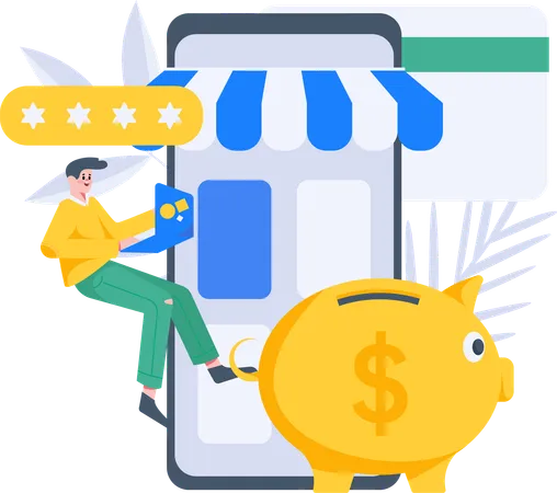 Shopping Payment Security  Illustration
