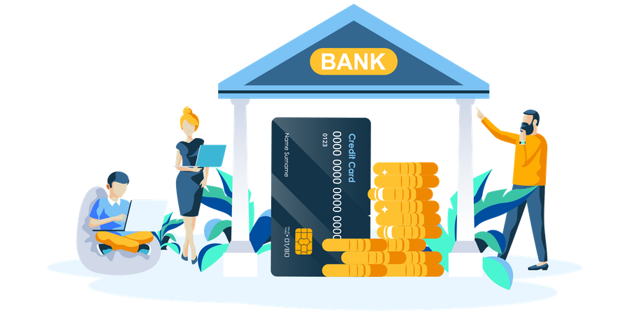Shopping payment using credit card Illustration
