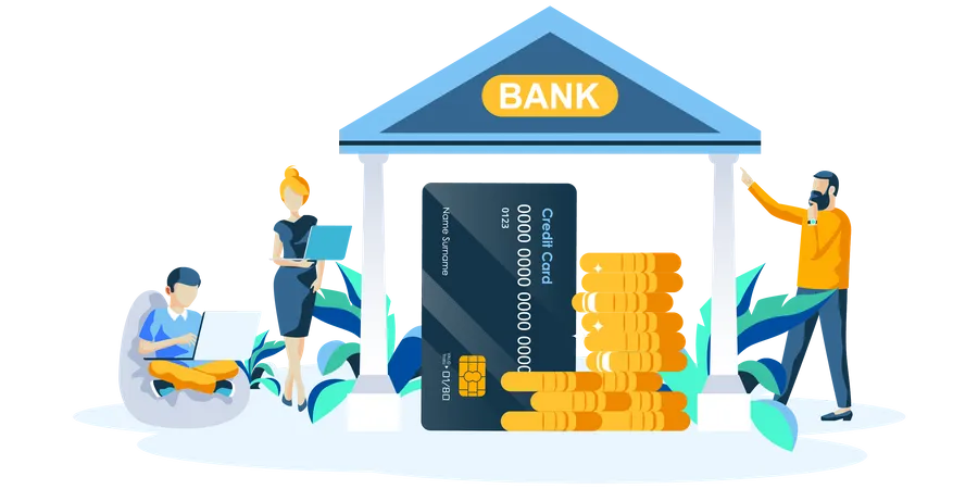 Shopping payment using credit card Illustration