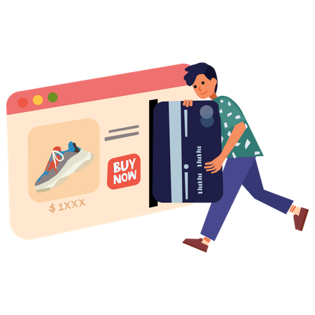 Shopping payment with creditcard Illustration