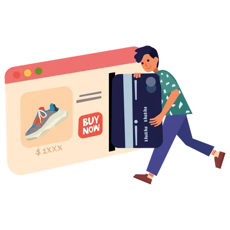Shopping payment with creditcard  イラスト