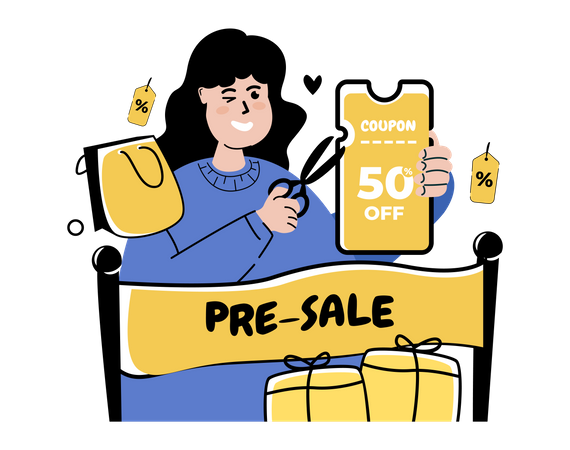 Shopping pre-sale promotion Illustration