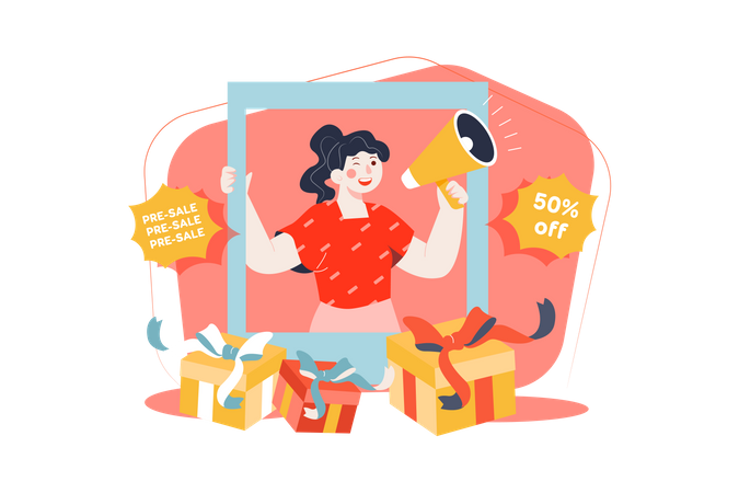 Shopping pre-sale promotion  Illustration