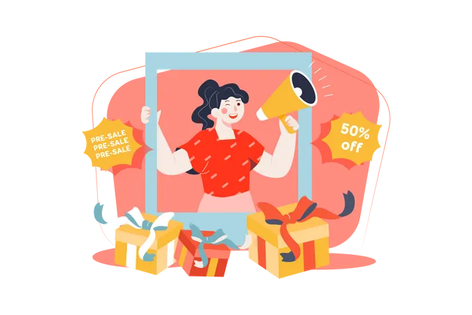 Shopping pre-sale promotion  Illustration