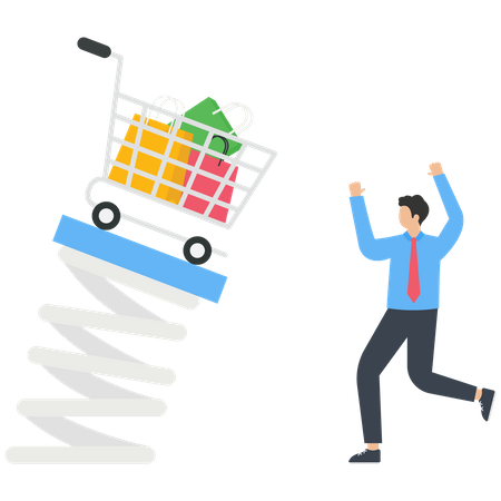 Shopping prices increase  Illustration