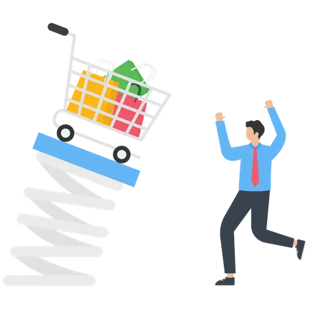 Shopping prices increase  Illustration