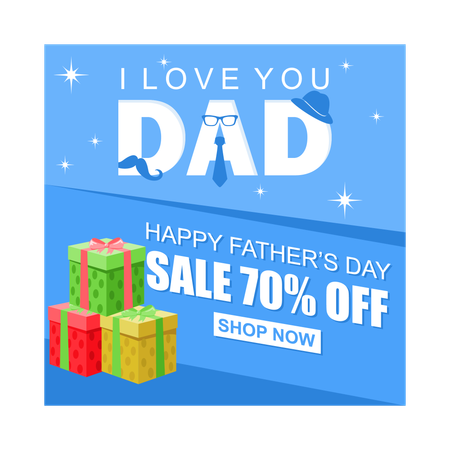 Shopping promotions on Father's Day celebrations  Illustration