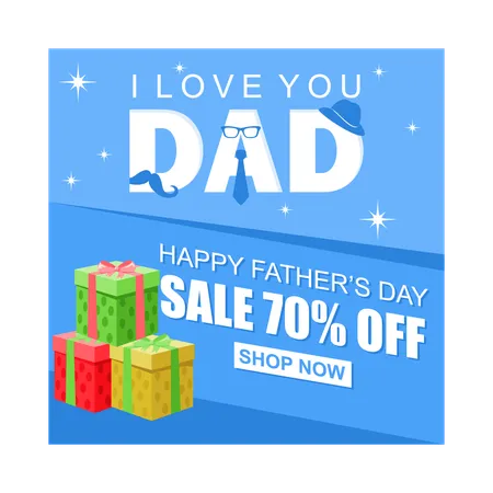 Shopping promotions on Father's Day celebrations  Illustration