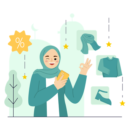 Shopping Ramadan Illustration