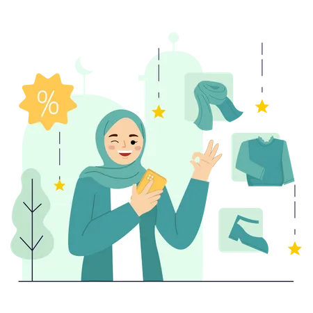 Shopping Ramadan  Illustration