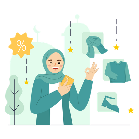 Shopping Ramadan  Illustration