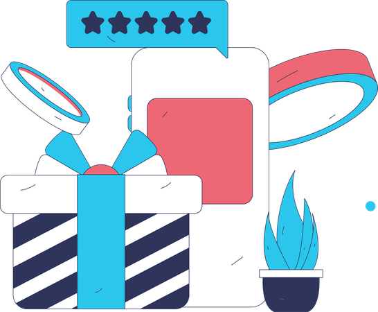 Shopping rating stars  Illustration