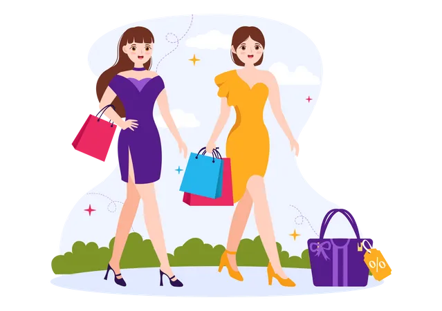 Shopping Reminder Day Vector Illustration On 26 November With Bag And Goods For Poster Or Promotion In Flat Cartoon Background Design Templates Illustration