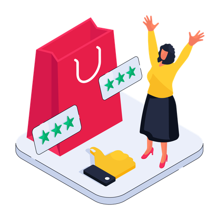 Shopping Review  Illustration