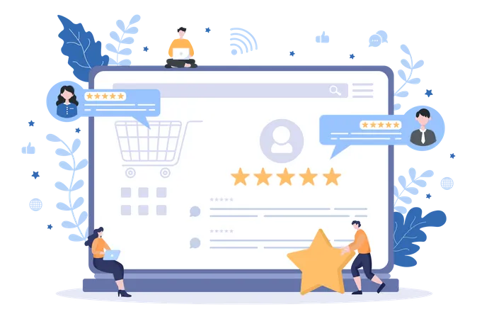 Shopping Review Illustration