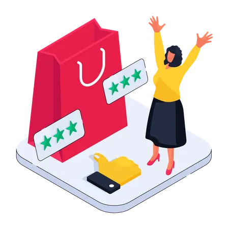 Shopping Review  Illustration