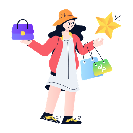 Shopping Review  Illustration