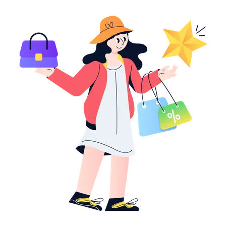 Shopping Review  Illustration