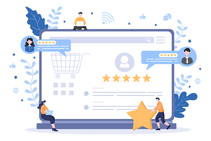 Shopping Review  Illustration