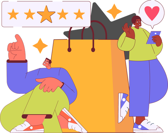 Shopping Review  Illustration