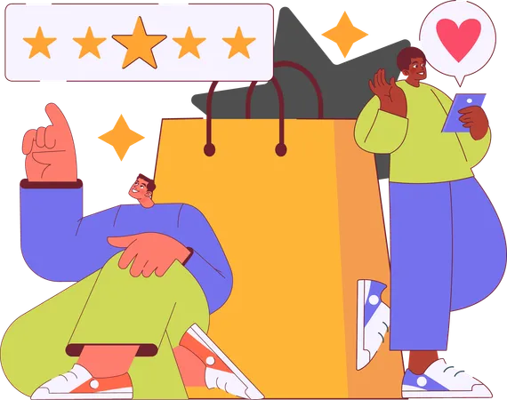 Shopping Review  Illustration