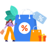 illustrations of shopping sale