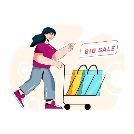 Big Sale Flat Illustration Editable Vector イラスト