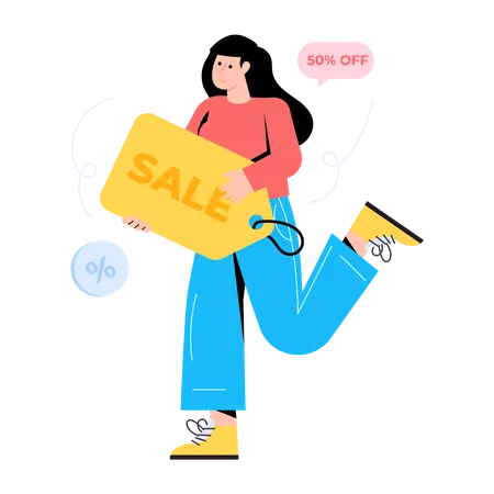 Check This Flat Illustration Of Shopping Sale Illustration