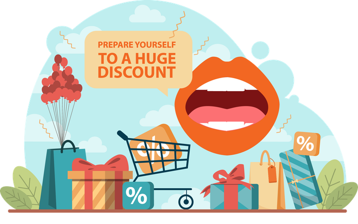 Shopping sale announcement  イラスト