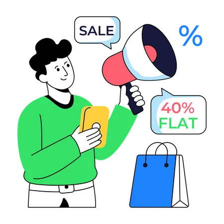 Shopping Sale Marketing  Illustration